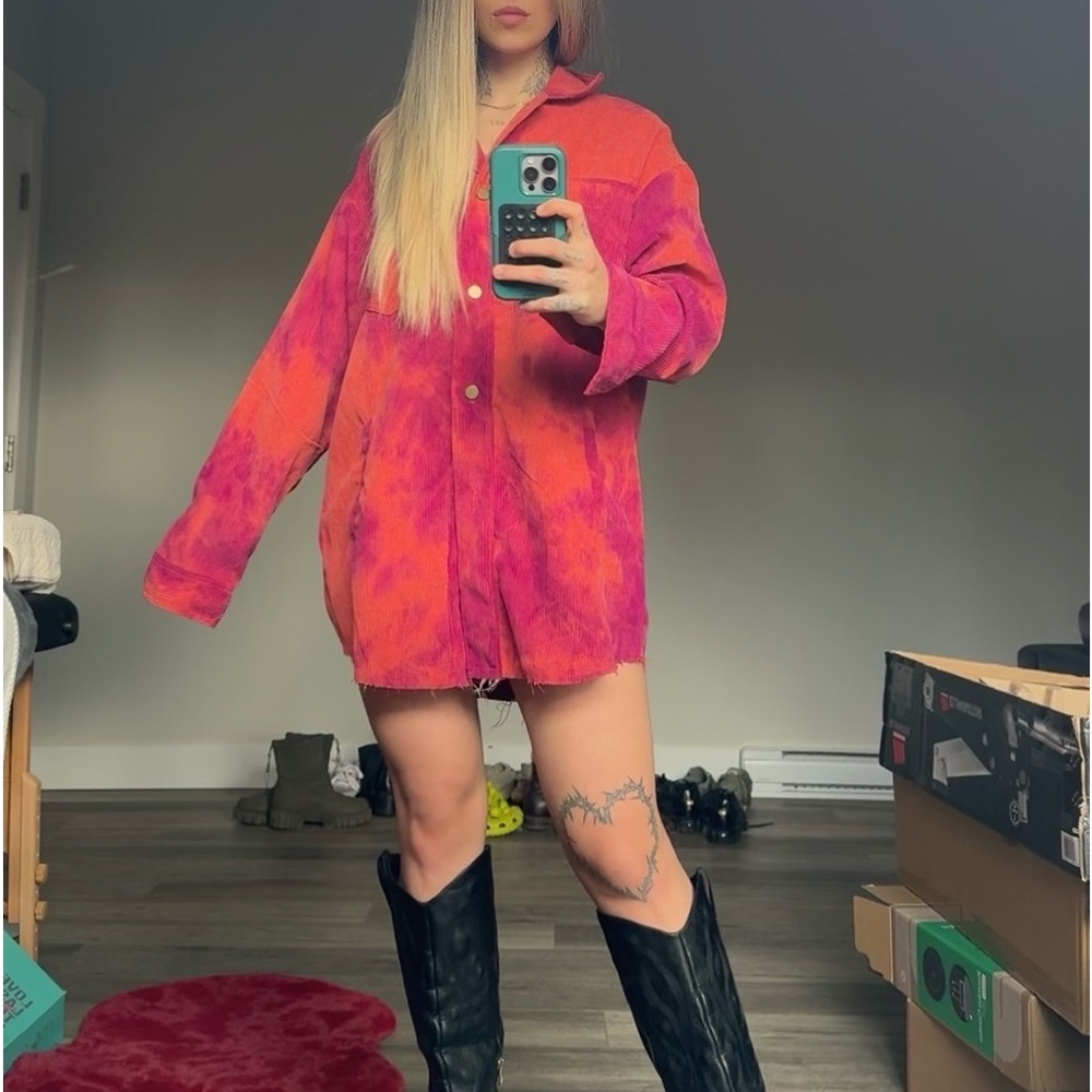 Tie dye corduroy jacket